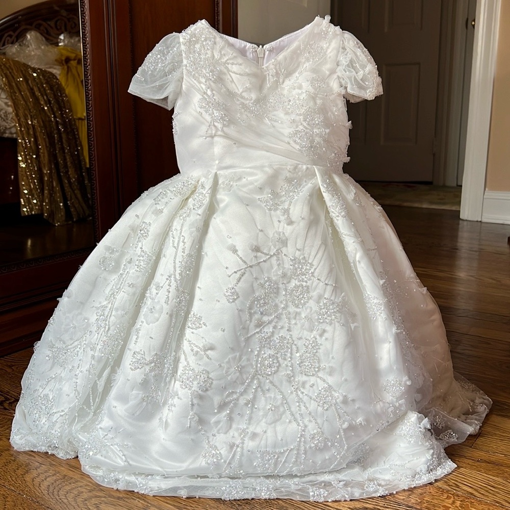 Custom Made Beaded Flower Girl Dress. Leah Da Gloria Inspired.